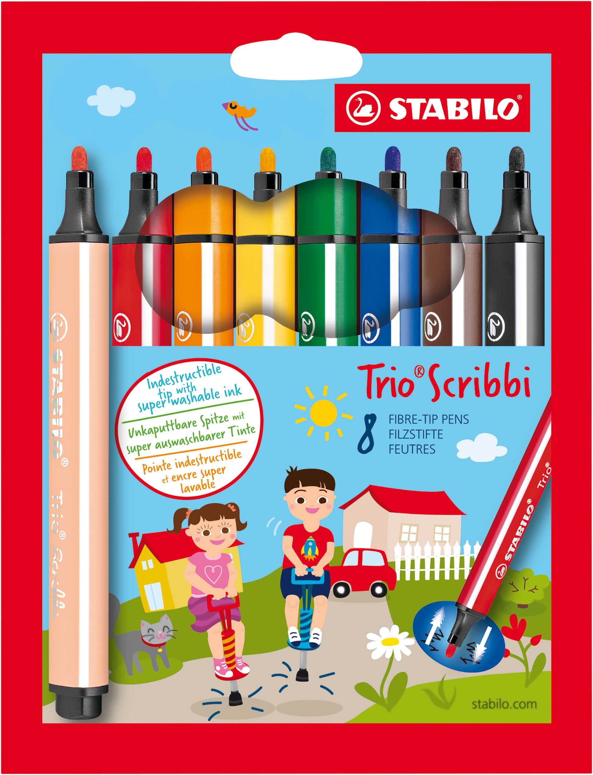 STABILO-Trio-Scribbi-Etui-mit-8-Dreikant-Filzstiften-lafueliki