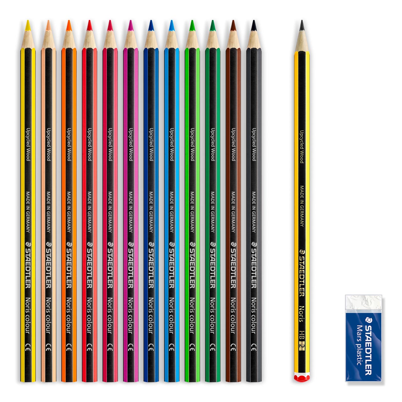 STAEDTLER-Noris-Buntstift-12er-Set-inkl-Bleistift-Radierer-stifte-lose-lafueliki