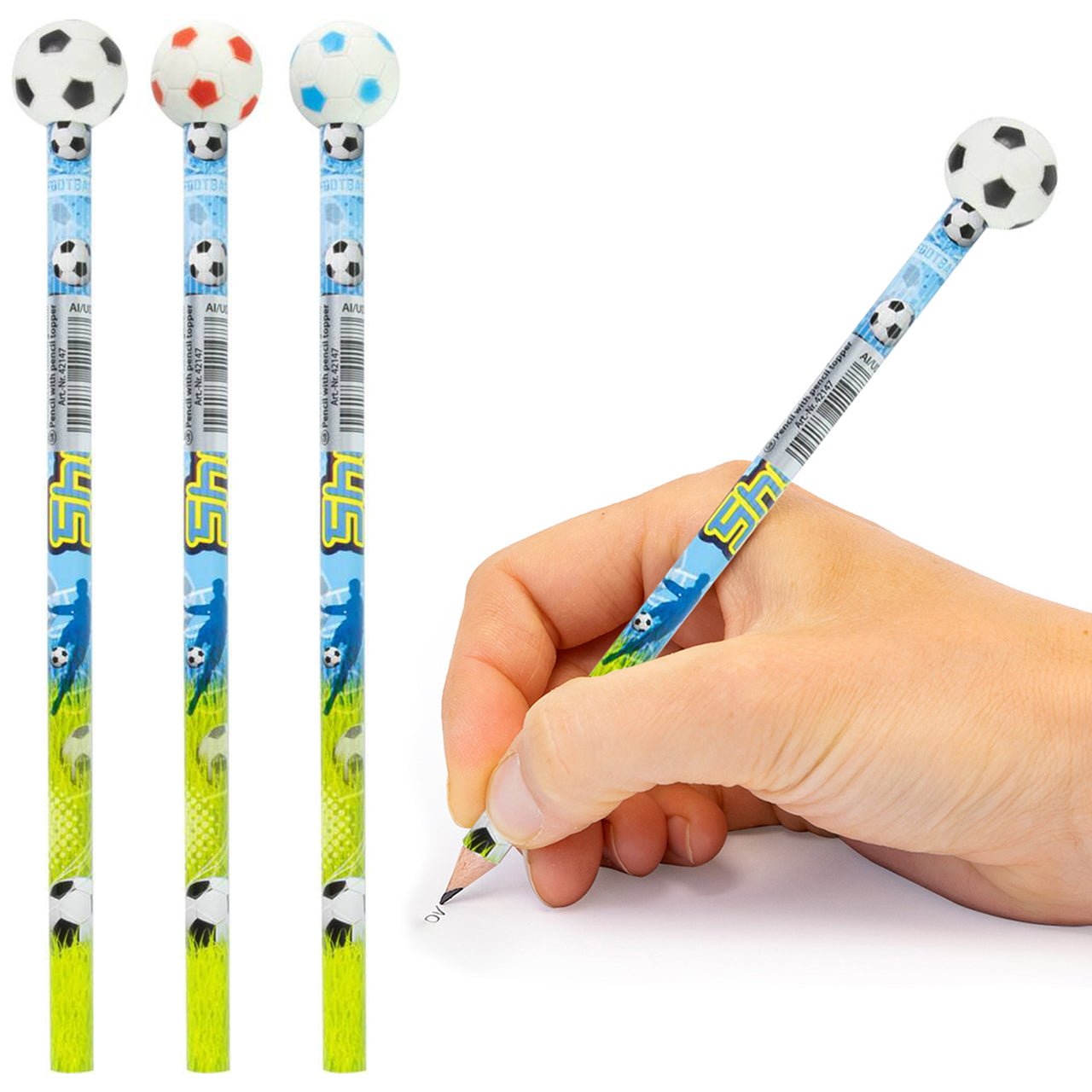 STYLEX Bleistift mit Stiftbeschwerer Radiergummi · Fußball