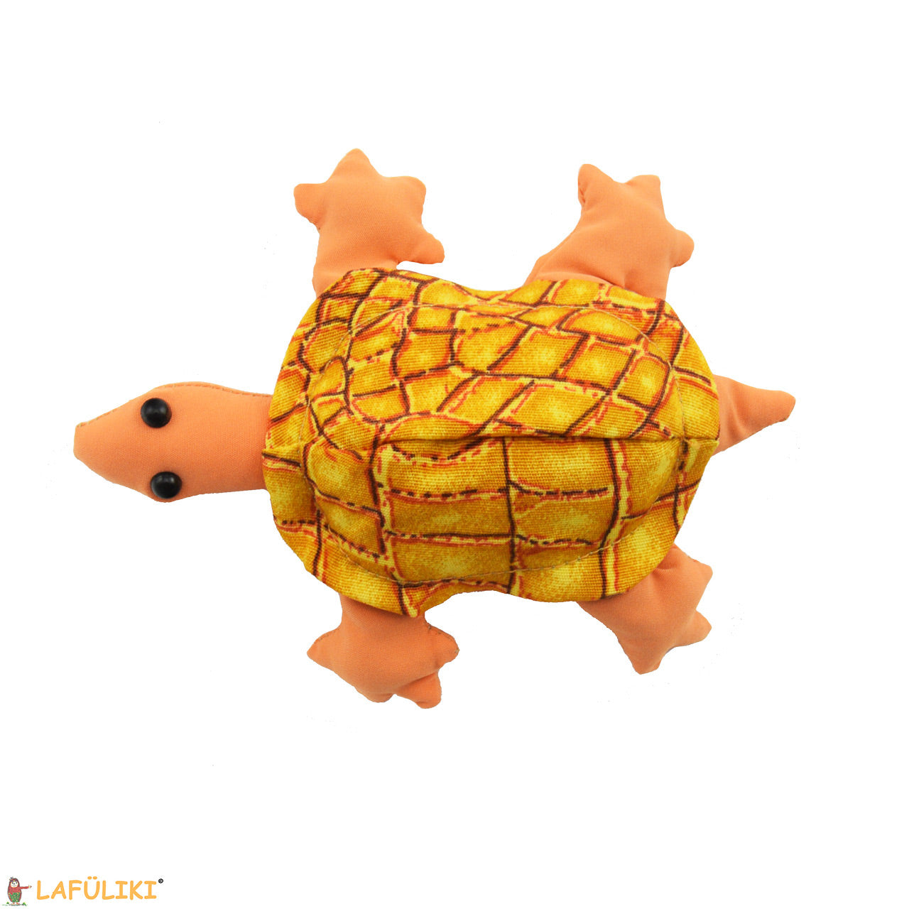 Sandtier-Schildkroete-jobasa-sattler-gelb-orange-oben-lafueliki