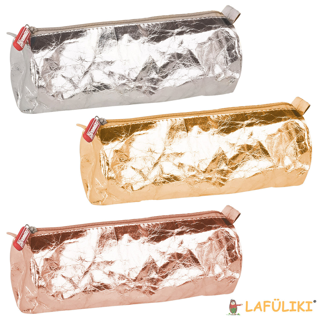 Schlampermäppchen von Brunnen in roségold, goldfarben und silberfarben aus TexiPap