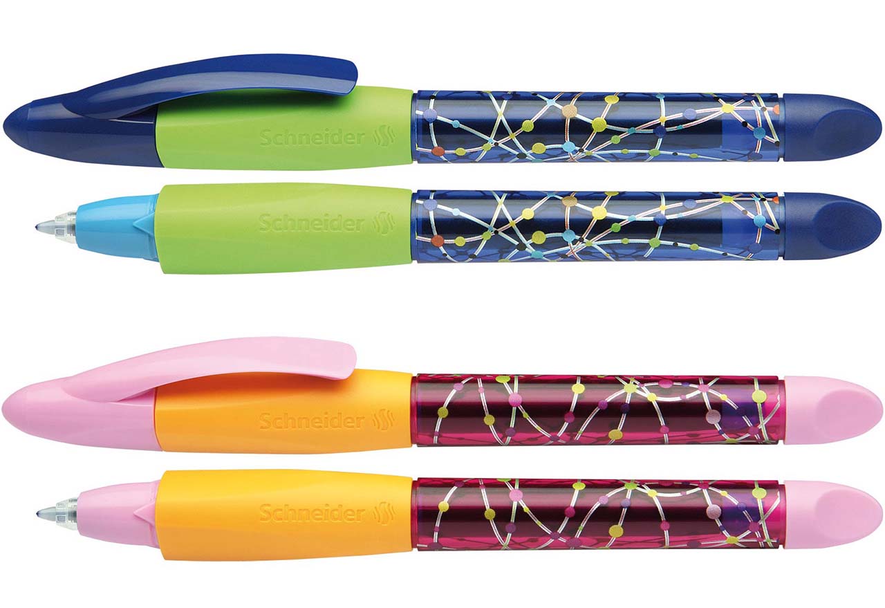 Schneider-Base-Ball-Tintenroller-LH-RH-rosa-gruen