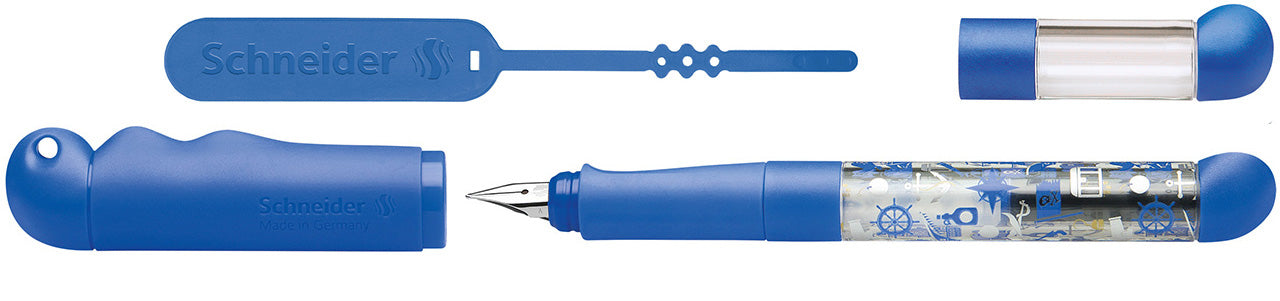Schneider-Base-Kid-Fuellfederhalter-Fueller-fuer-Rechtshaender-blau-Pirat