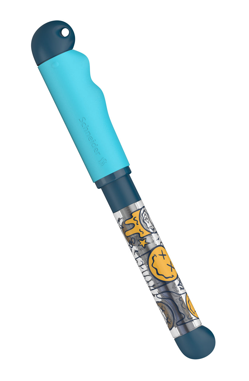 Schneider-Base-Kid-Linkshaender-Fueller-blau-turkis-162913-Schulfueller-Fuellhalter-geschlossen-lafueliki