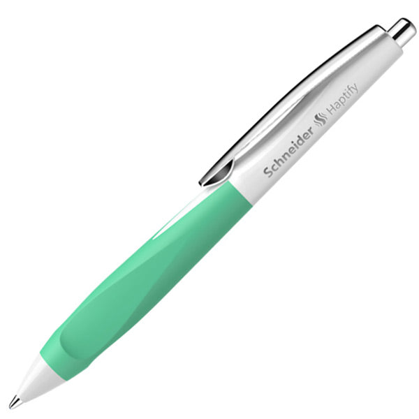 Schneider-Kugelschreiber-Haptify-weiss-mint-lafueliki