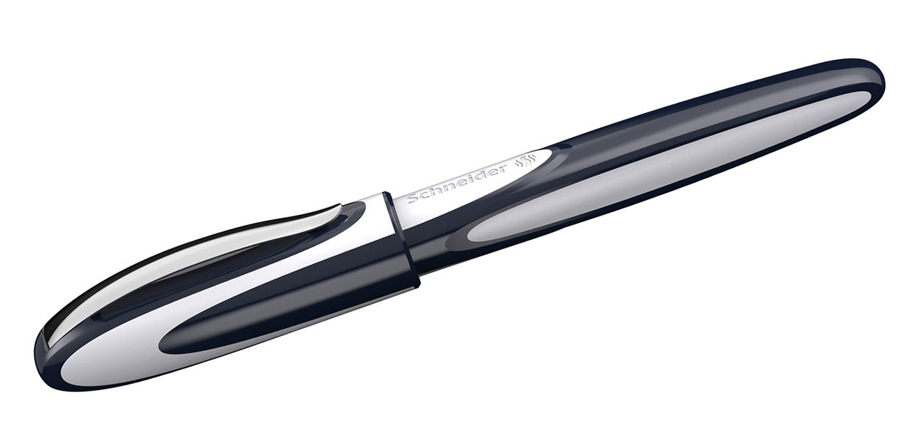 Schneider-Patronenroller-Ray-Tintenroller-tiefblau-hellgrau-kappe-lafueliki