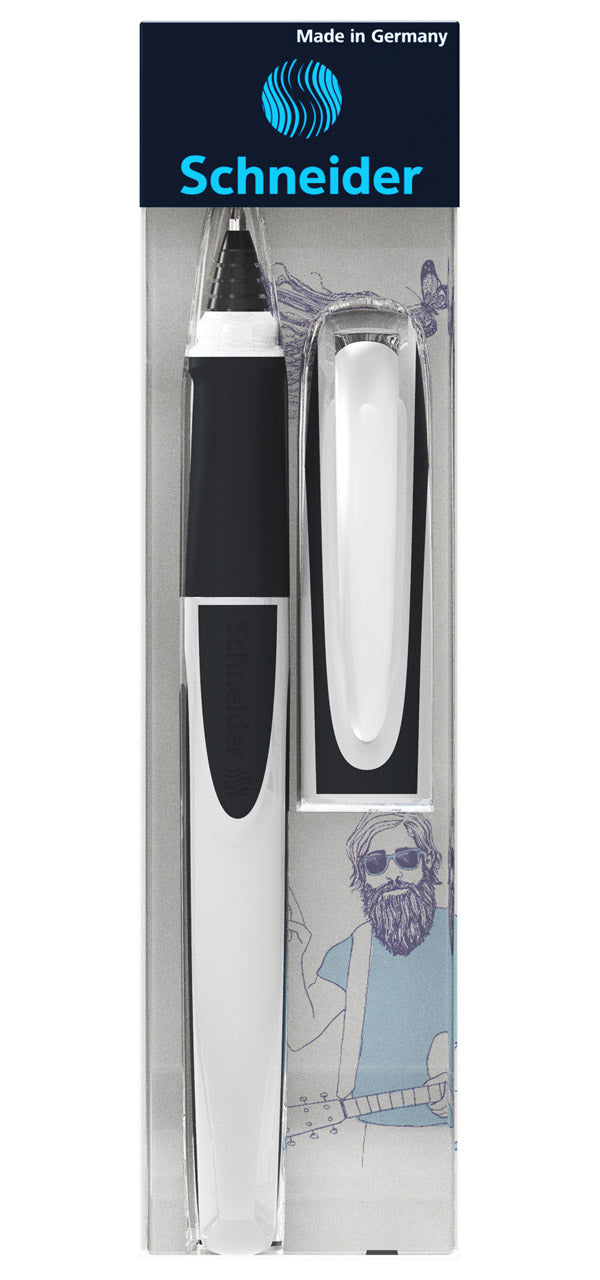 Schneider-Patronenroller-Ray-Tintenroller-weiss-dunkelgrau-187849-ovp