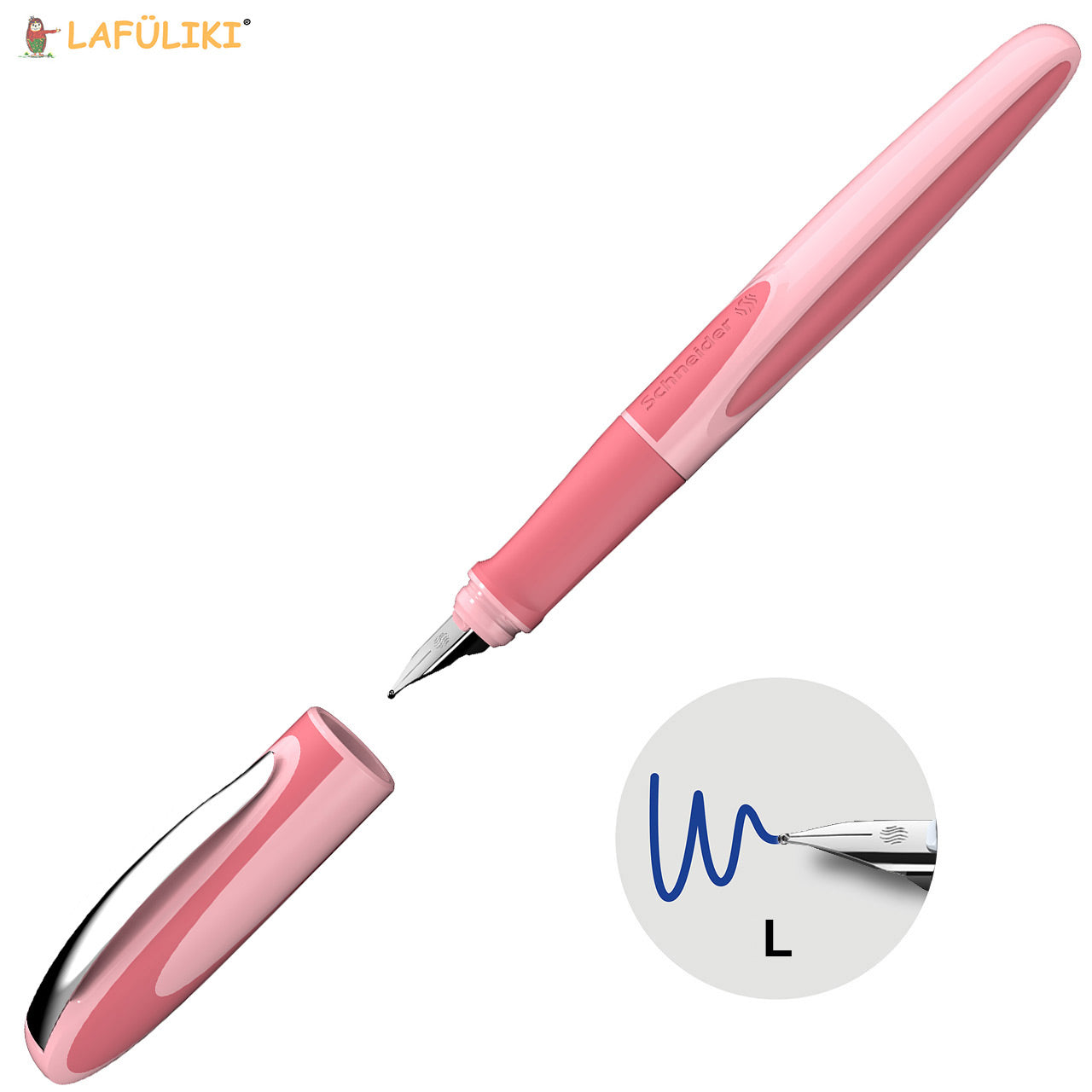 Schneider-Schulfueller-Ray-M-Linkshaender-Fuellhalter-coral-rosa-pink-168406-lafueliki