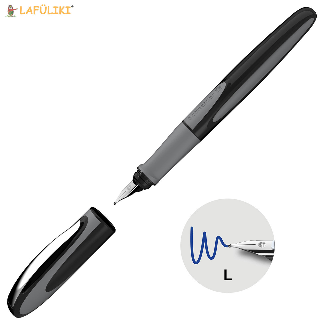 Schneider-Schulfueller-Ray-M-Linkshaender-Fuellhalter-onyx-schwarz-grau-168407-lafueliki