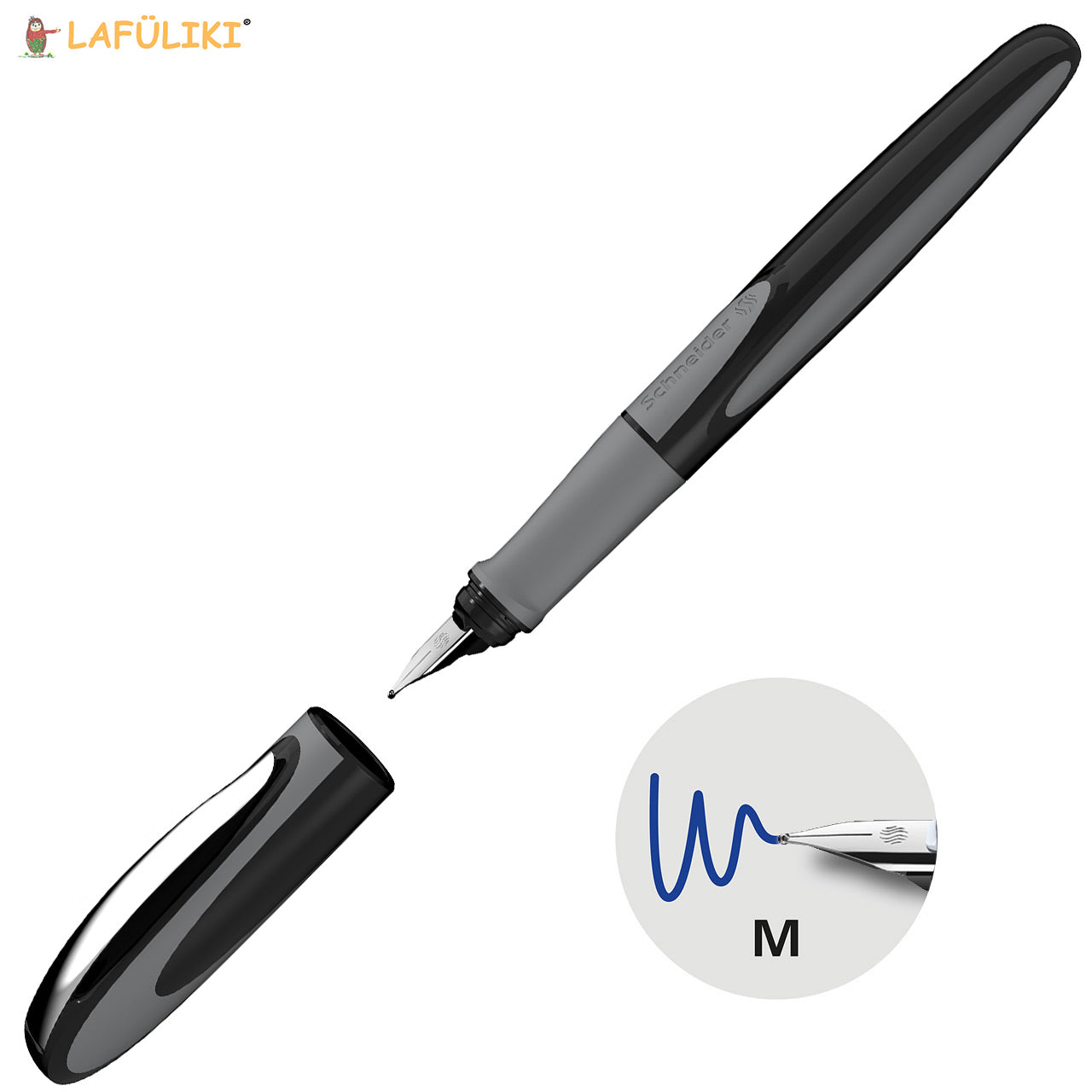 Schneider-Schulfueller-Ray-M-Rechtshaender-Fuellhalter-onyx-schwarz-grau-168207-lafueliki