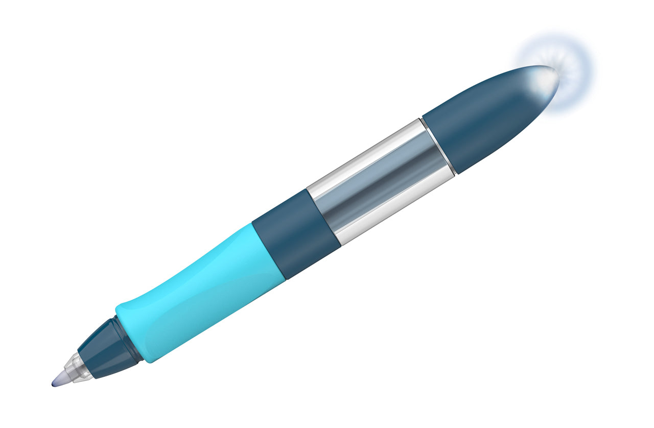 Schneider-Senso-Tintenroller-mit-Andruckwarnung-188733-blau-tuerkis-offen-ohne-kappe-lafueliki