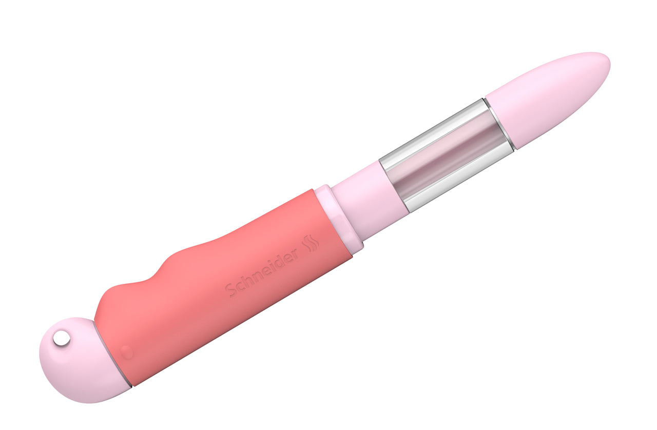 Schneider-Senso-Tintenroller-mit-Andruckwarnung-188738-rosa-rot-kappe-geschlossen-lafueliki