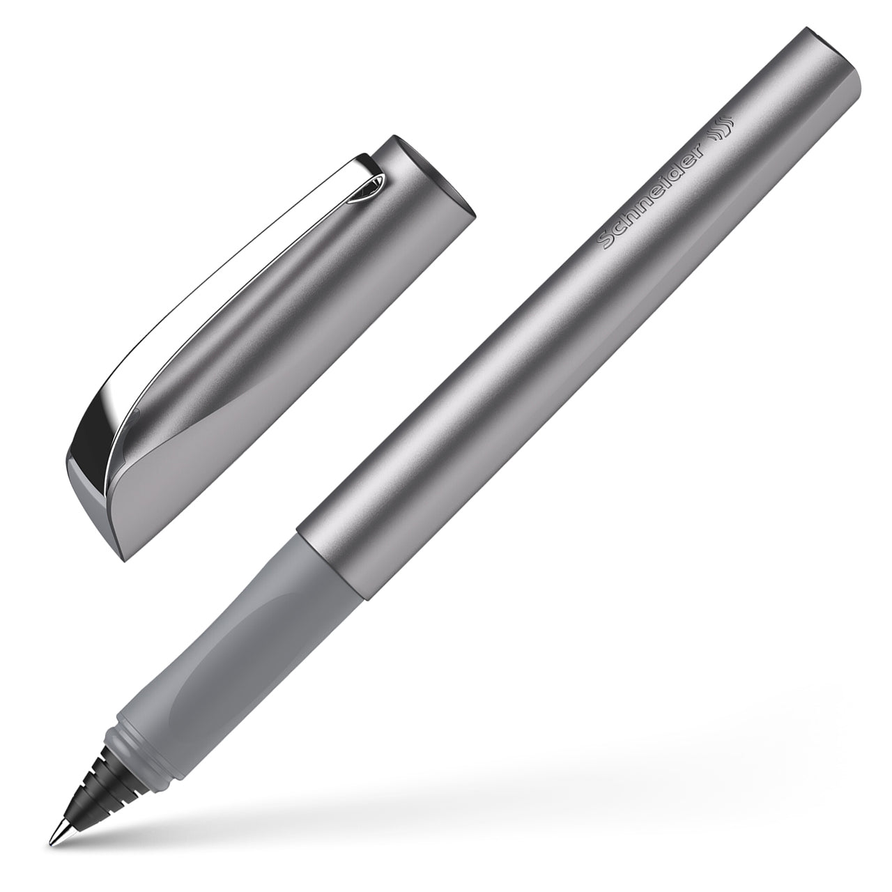 Schneider-Tintenroller-Ceod-Shiny-grau-silber-mit-metallspitz-nicht-radierbar-186221-lafueliki