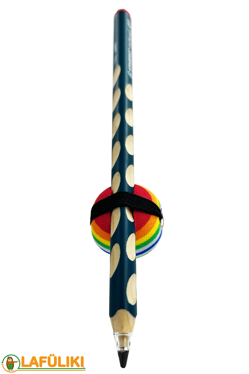 Schreibhilfe-Bolly-mittel-Regenbogen-Rainbow-Schreibkugel-am-Stift-LAFUELIKI