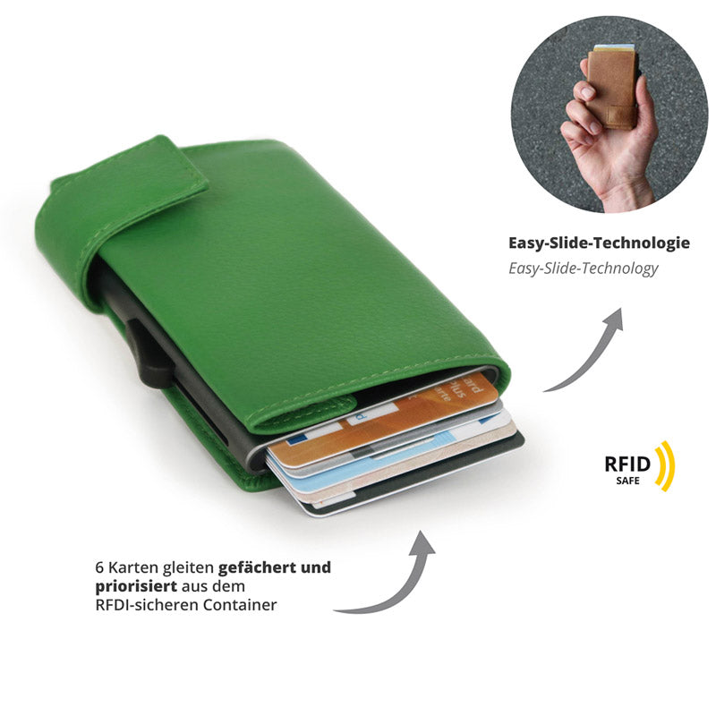 SecWal-Kartenetui-Leder-SW2-05-gruen-RFID-Schutz-lafueliki