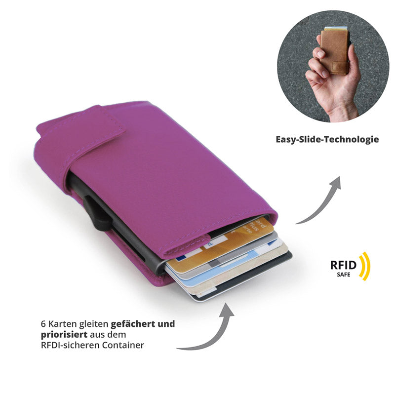 SecWal-Kartenetui-Leder-SW2-24-pink-RFID-Schutz-lafueliki