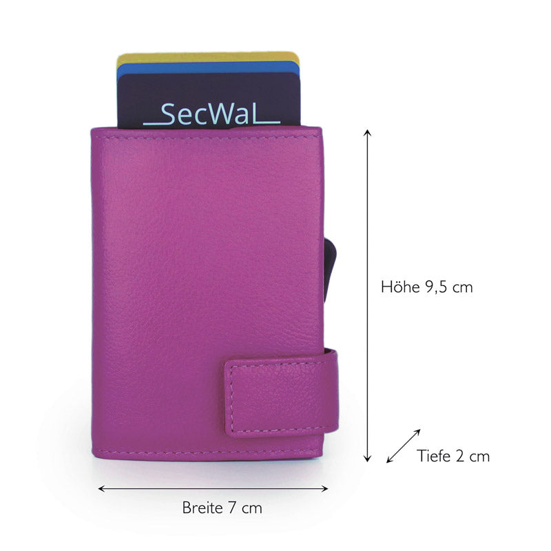 SecWal-Kartenetui-mit-Muenzfach-Leder-SW2-24-pink