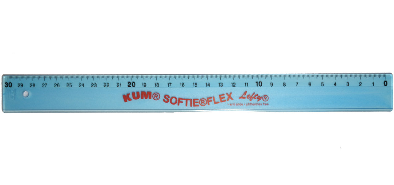 Softieflex-Lineal-30-cm-fuer-Linkshaender-blau