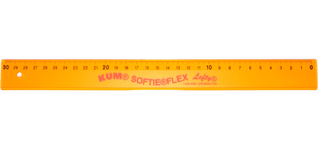 Softieflex-Lineal-30-cm-fuer-Linkshaender-orange