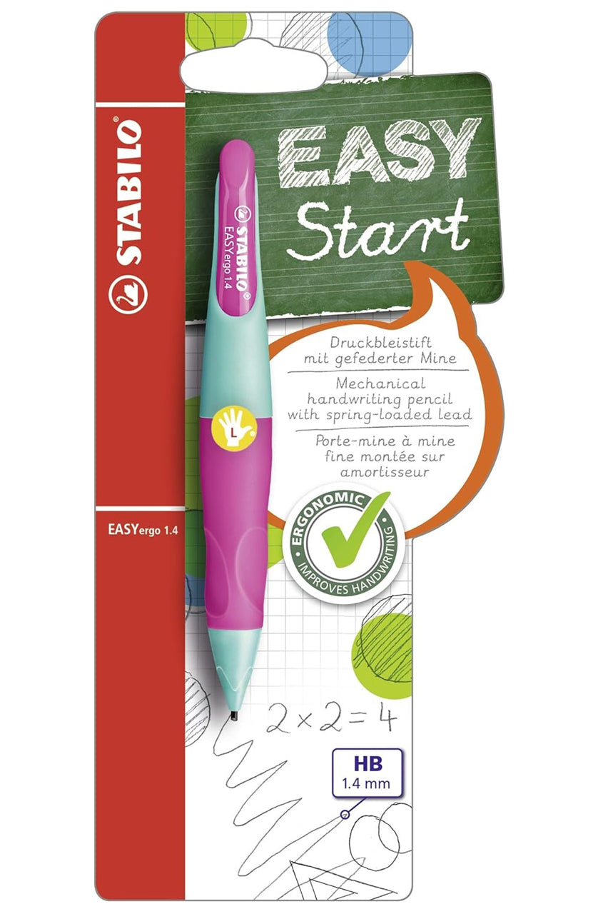 Stabilo-EASYergo-1-4-Druckbleistift-Linkshaender-tuerkis-pink-7881-5-hb-ovp-lafueliki