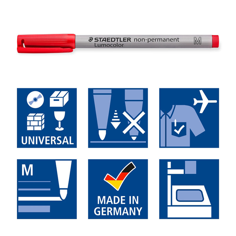 Staedtler-Lumocolor-non-permanent-Folienstift-schule-rot-M