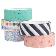 Stewo Washi Tape Set „Bday“ · 5 Rollen · bunt/mehrfarbig · 5×5 m