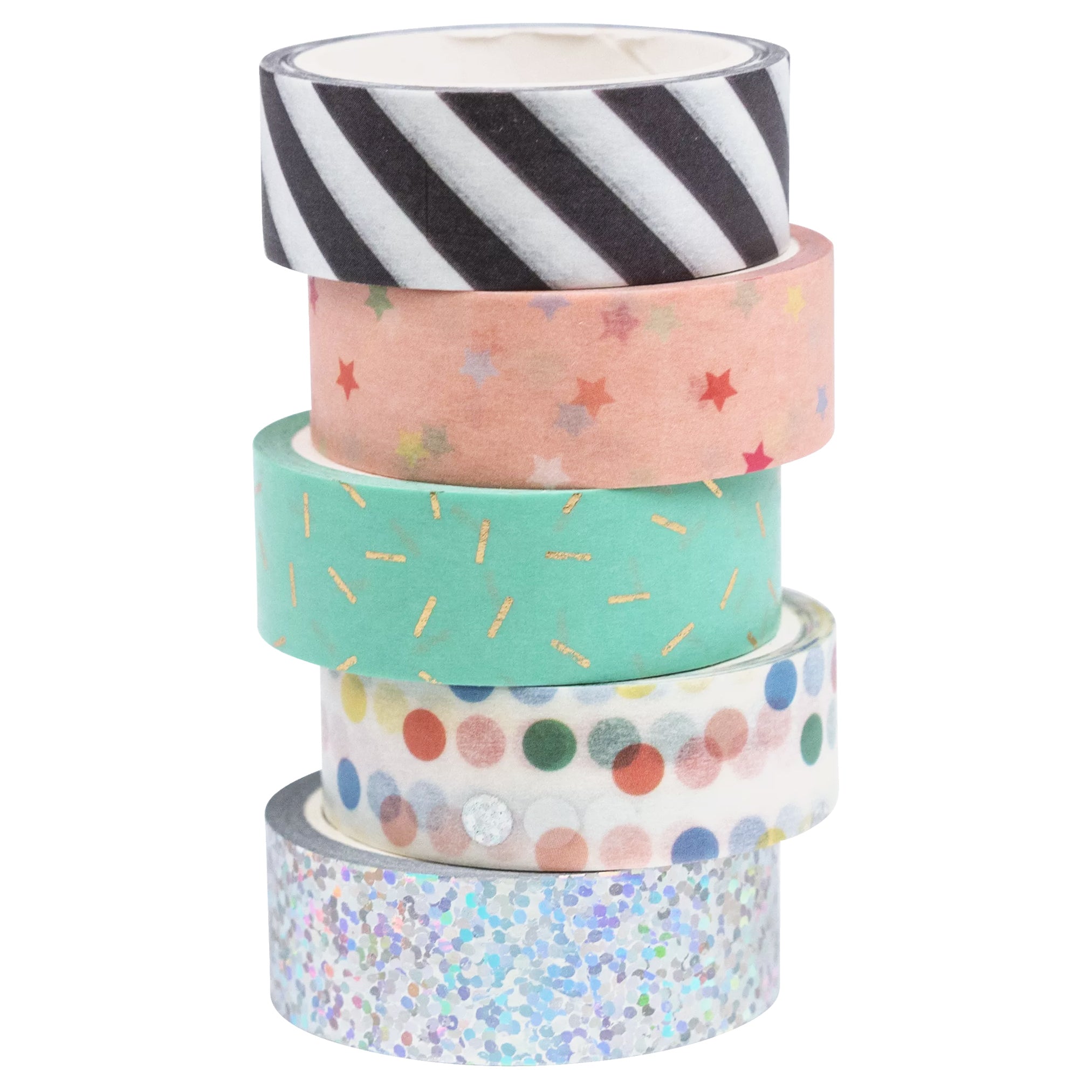 Stewo Washi Tape Set „Bday“ · 5 Rollen · bunt/mehrfarbig · 5×5 m