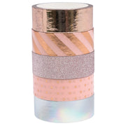 Stewo Washi Tape Set „Love“ · 5 Rollen · rosa/rosegold/silber · 5×5 m