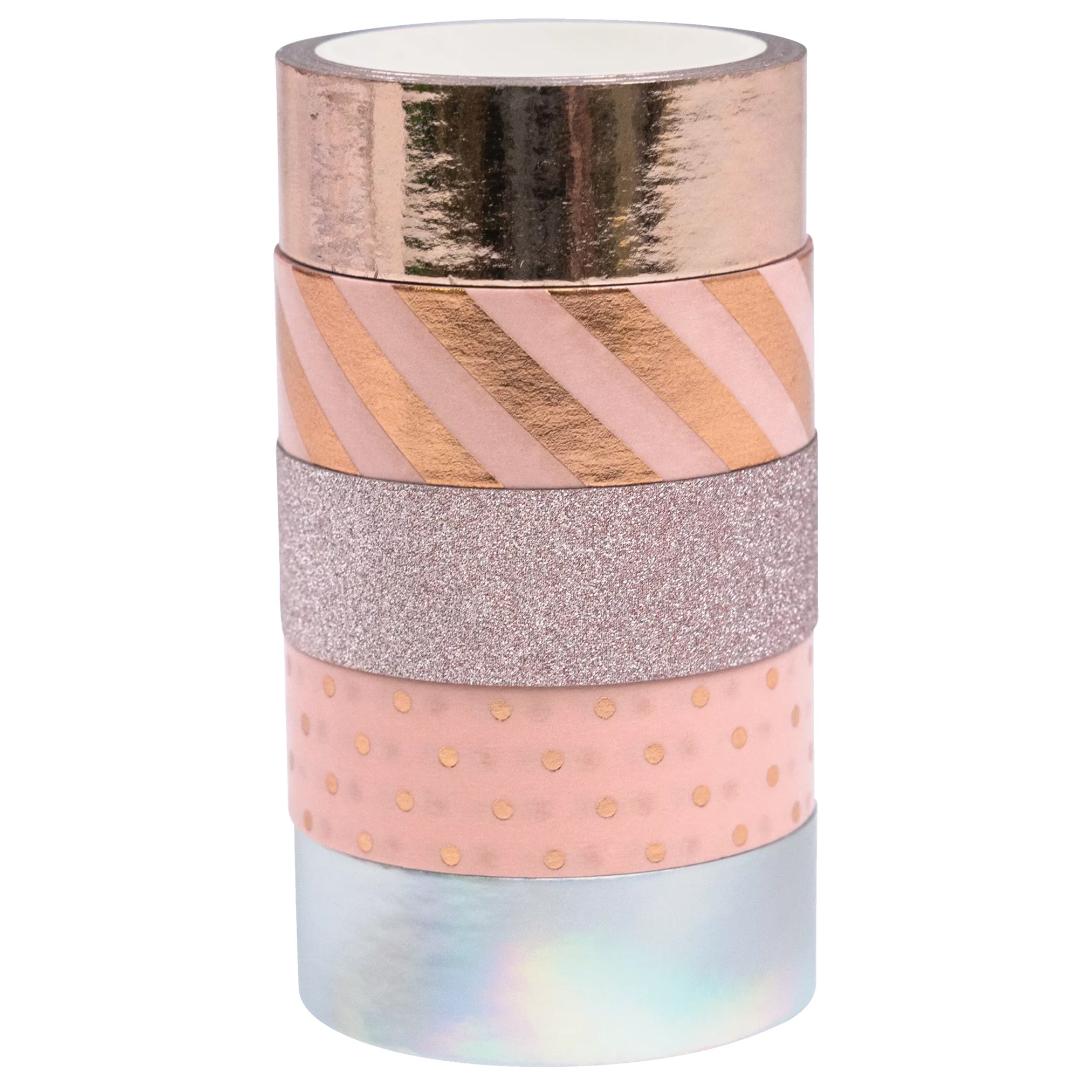 Stewo Washi Tape Set „Love“ · 5 Rollen · rosa/rosegold/silber · 5×5 m