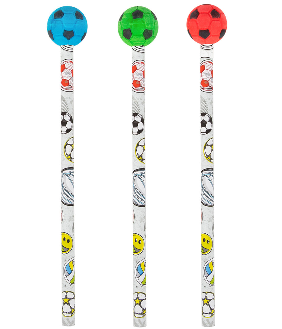 Stiftbeschwerer-Fussball-inkl-Bleistift-blau-gruen-rot-lafueliki