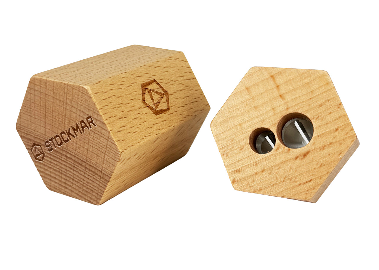 Stockmar-Doppelanspitzer-aus-Holz-duenne-dicke-Stifte-lafueliki