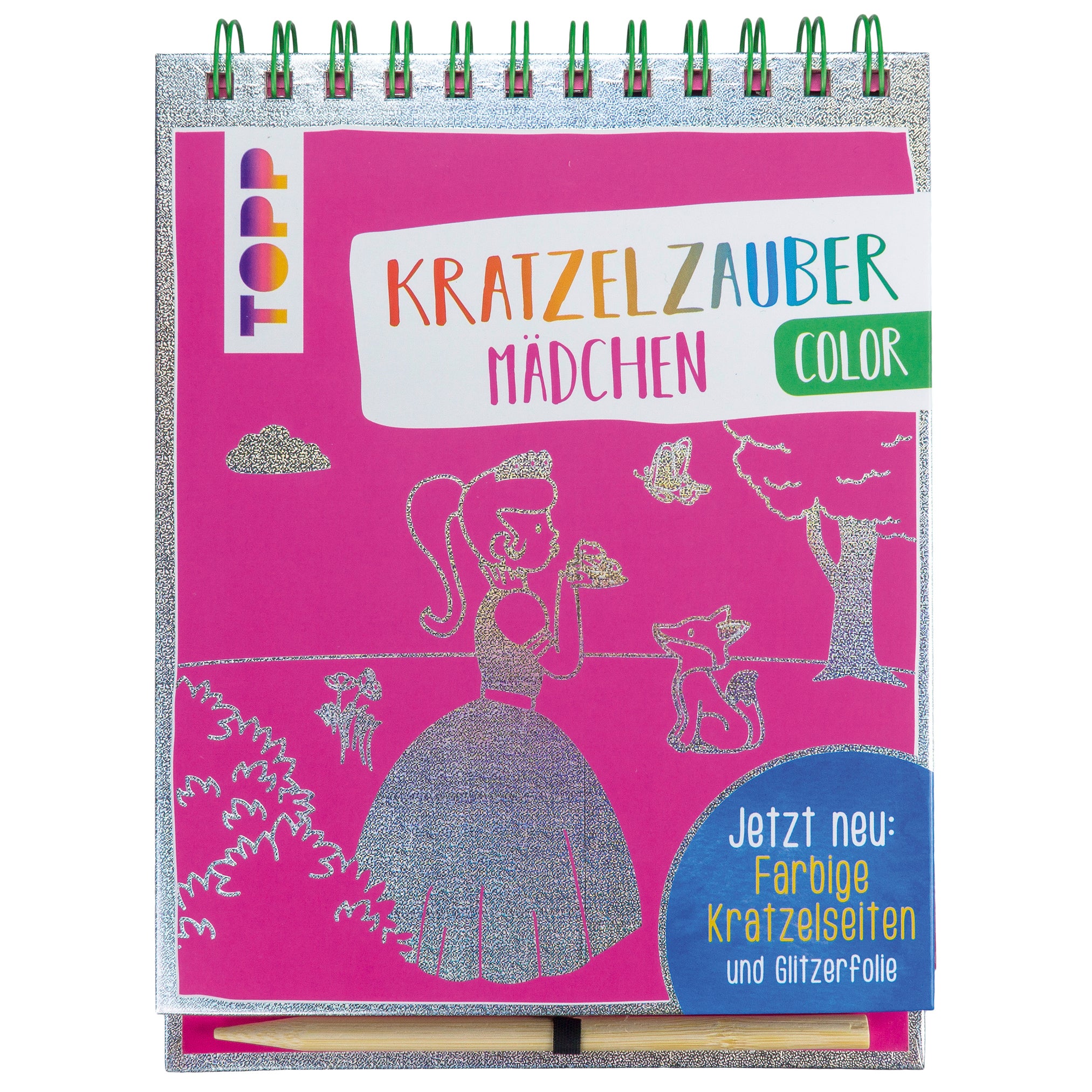 TOPP Kratzelzauber Mädchen Color · Kratzbuch mit Holzstift · ab 5 Jahren