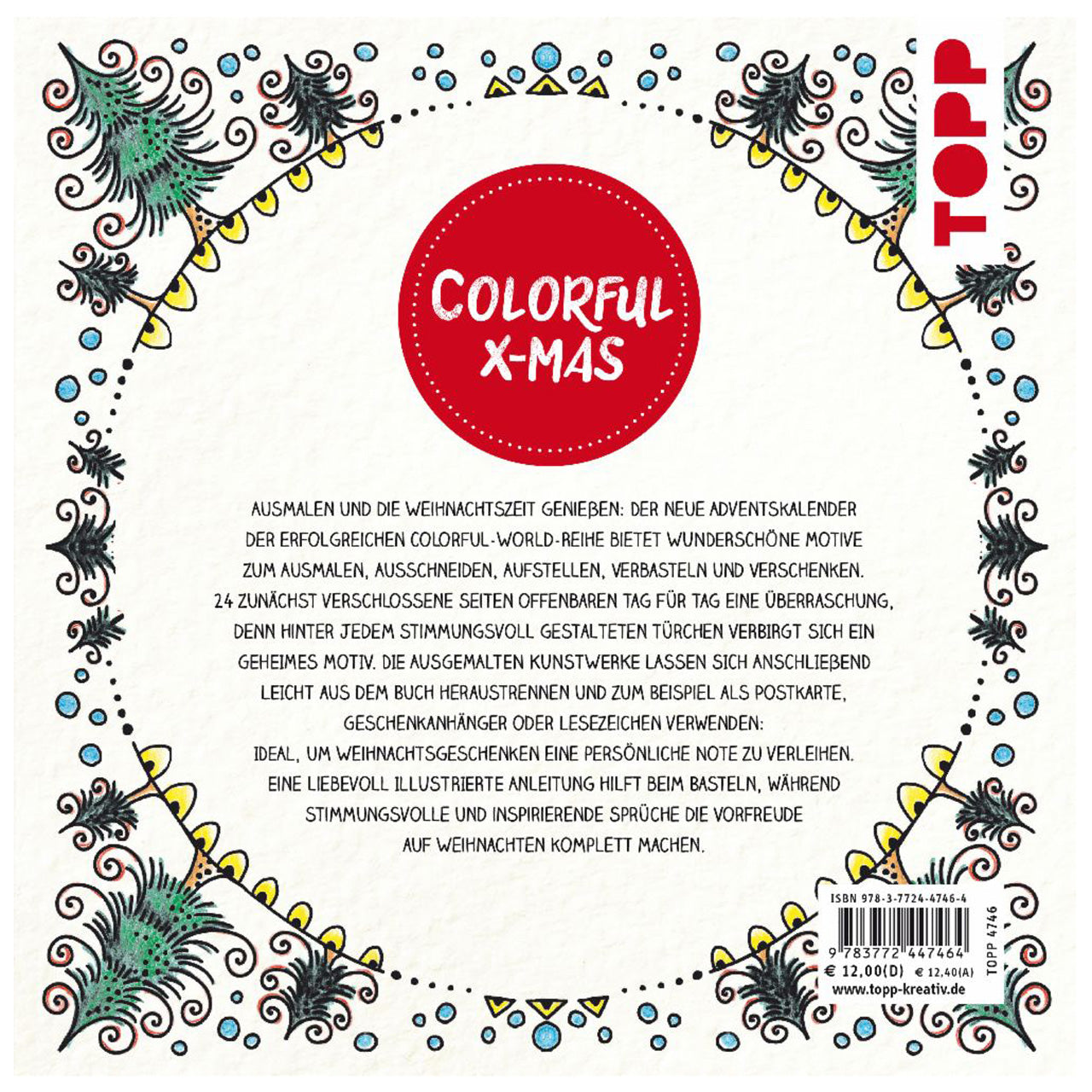 TOPP-Verlag-Der-Adventskalender-zum-Ausmalen-Colorful-Christmas-klapentext-Lafueliki