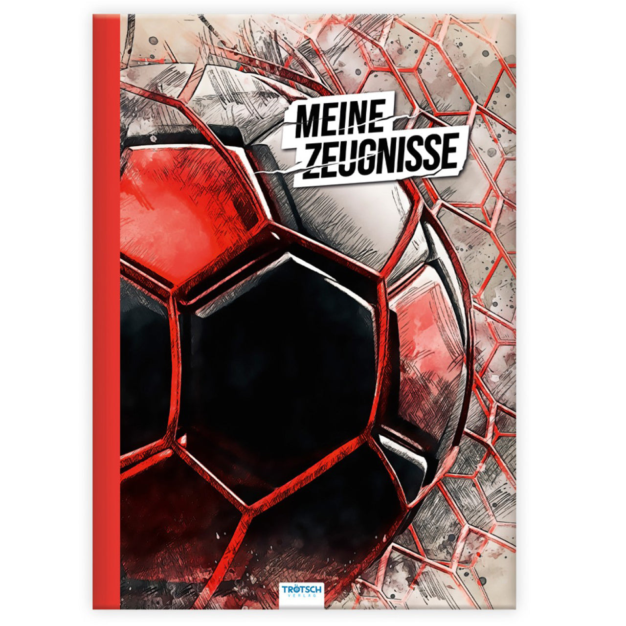 TRÖTSCH Zeugnismappe A4 · Fußball · 10 Einsteckfolien · Effekt-Folie