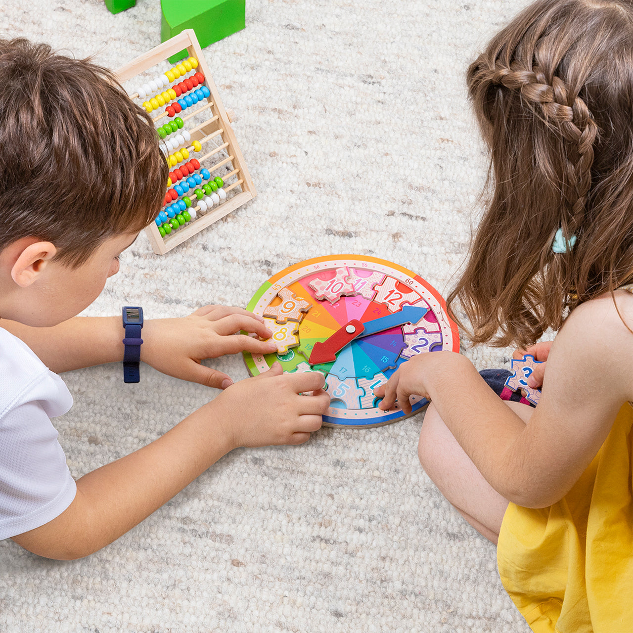 Trendhaus ABC Spaß Lernuhr mit Holzpuzzle
