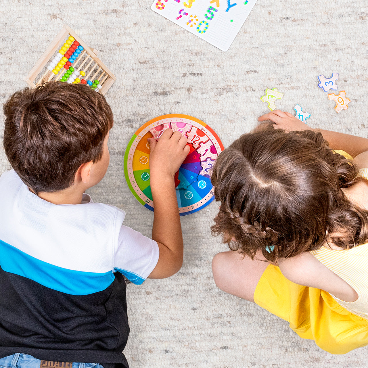 Trendhaus ABC Spaß Lernuhr mit Holzpuzzle