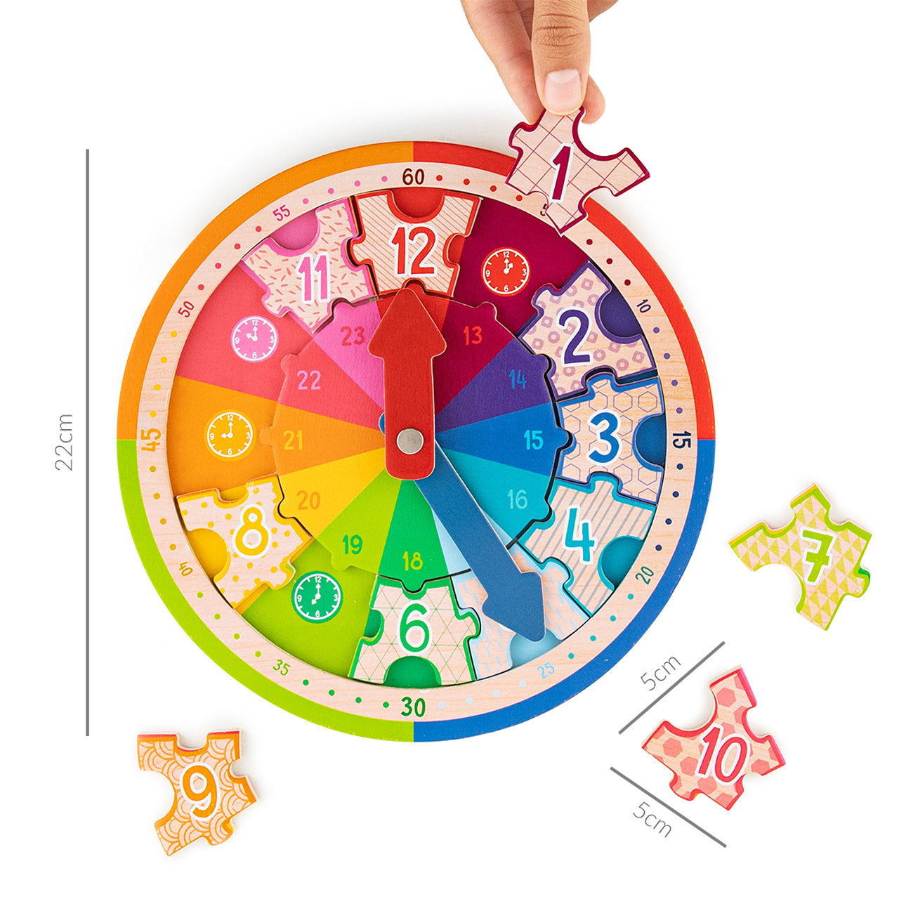 Trendhaus ABC Spaß Lernuhr mit Holzpuzzle