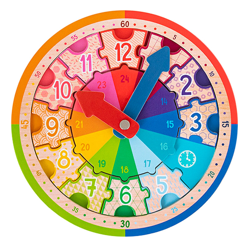 Trendhaus ABC Spaß Lernuhr mit Holzpuzzle