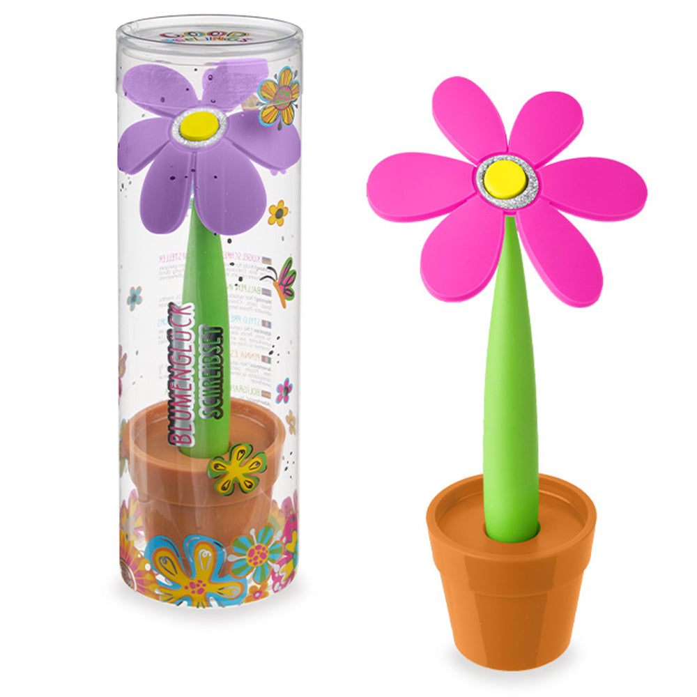 Trendhaus Kugelschreiber Blume · mit Blumentopf