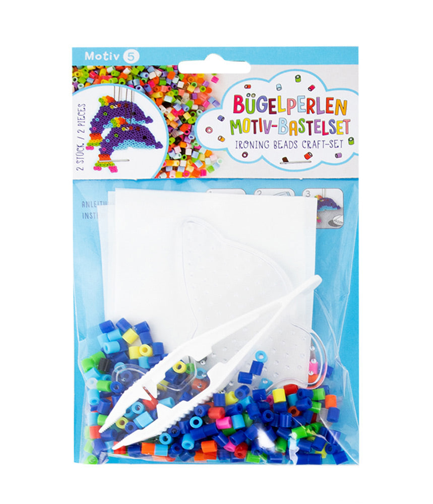 Trendhaus-Buegelperlen-Bastelset-Motiv-Delfin-ovp-2er-953520-steckperlen-lafueliki