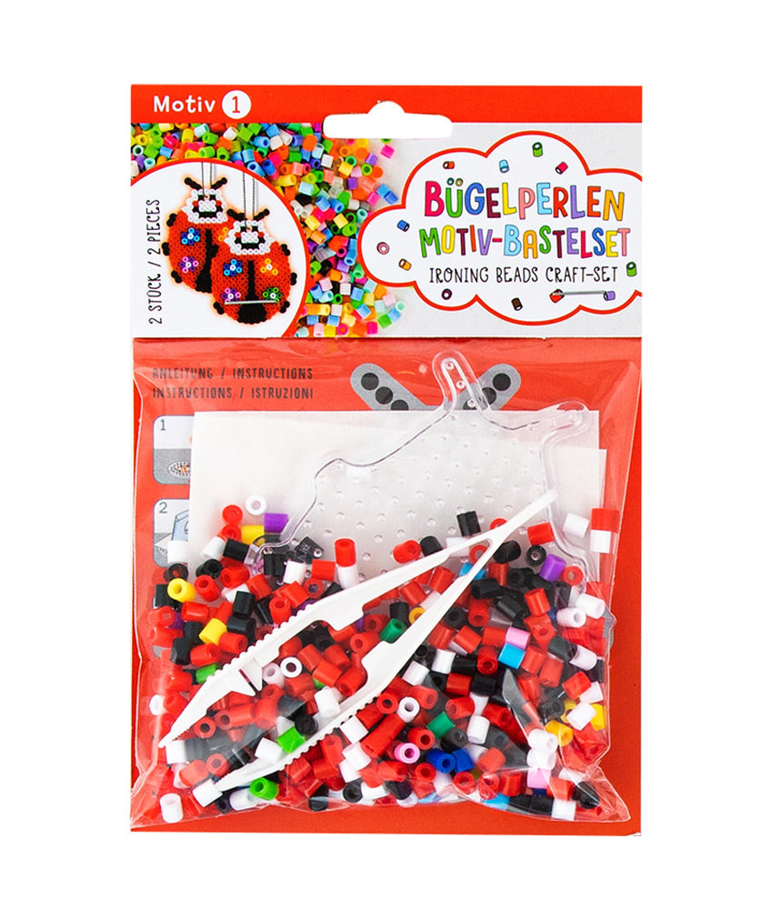 Trendhaus-Buegelperlen-Bastelset-Motiv-Marienkaefer-ovp-953520-steckperlen-lafueliki