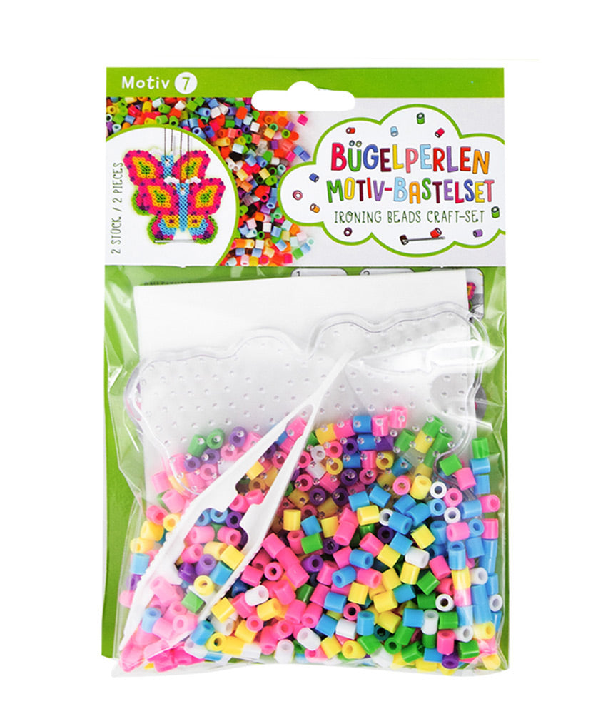 Trendhaus-Buegelperlen-Bastelset-Motiv-Schmetterling-ovp-953520-2er-steckperlen-lafueliki