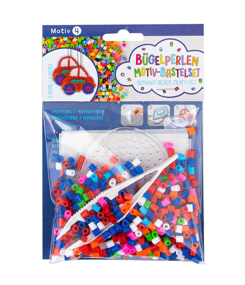 Trendhaus-Buegelperlen-Bastelset-Motiv-auto-ovp-953520-steckperlen-2er-lafueliki