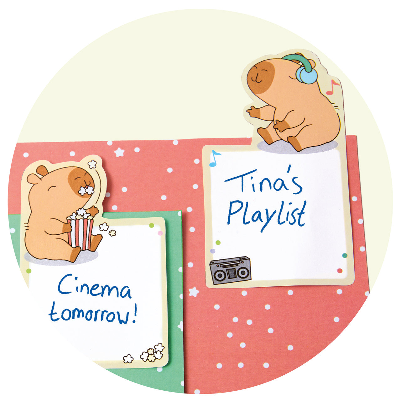 Trendhaus-Capybara-Sticky-Notes-2er-set-anwenung-966940-lafueliki