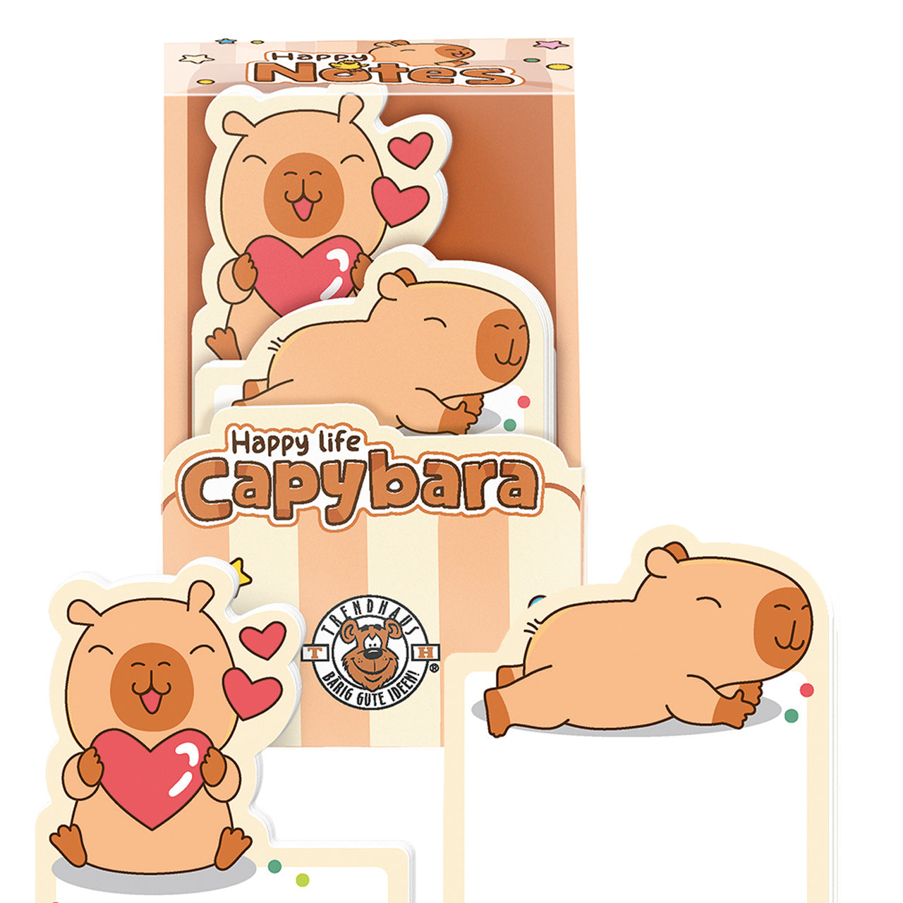 Trendhaus-Capybara-Sticky-Notes-2er-set-herz-966940-lafueliki