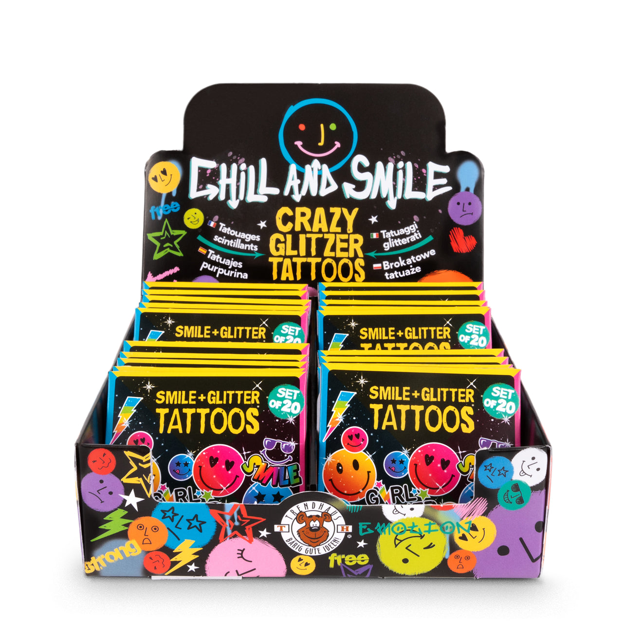 Trendhaus-Kinder-Glitzer-Tattoos-20-Stueck-Chill-and-Smile-963826-ovp-lafueliki
