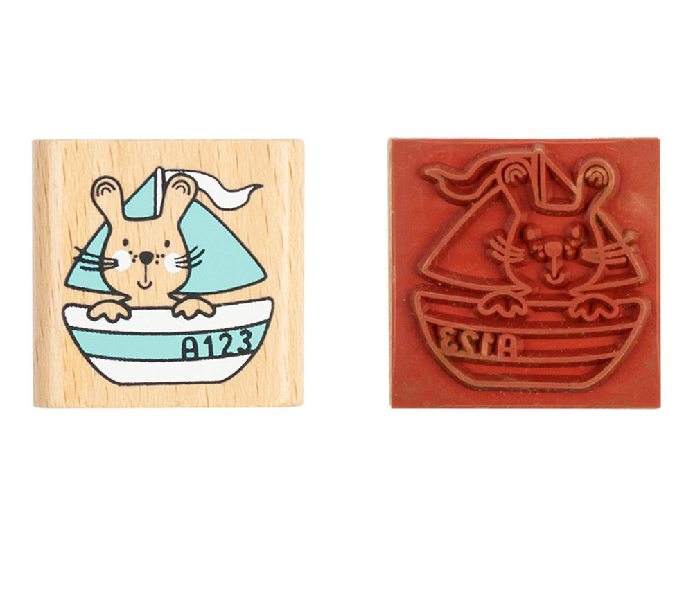 Trendhaus-Kinder-Holzstempel-948243-hase-im-Boot-lafueliki