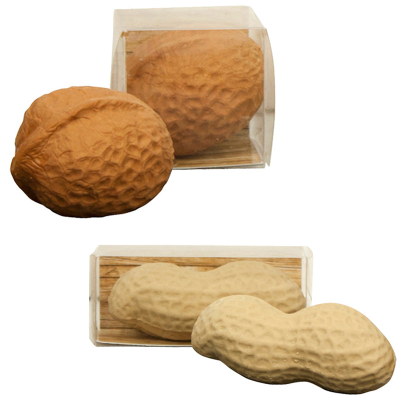 Trendhaus Radiergummi in Form einer großen Walnuss und Erdnuss