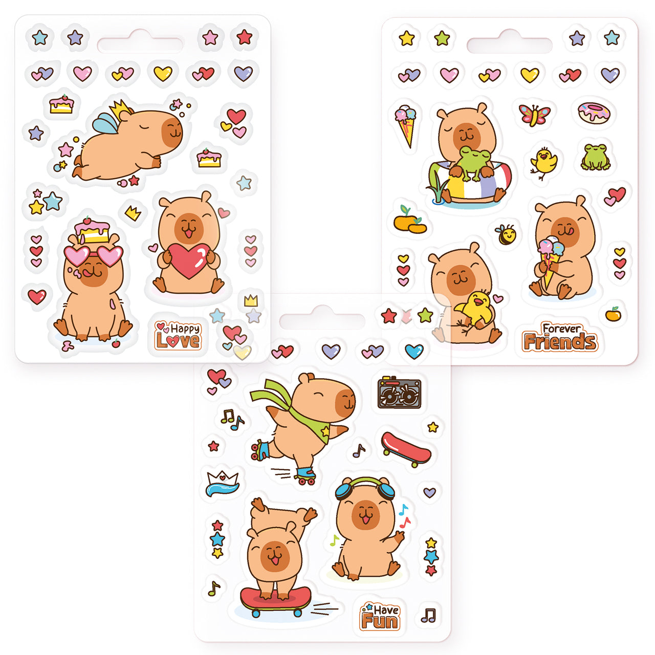 Trendhaus-Sticker-Set-Capybara-26-Premium-Stickerbogen-lafueliki