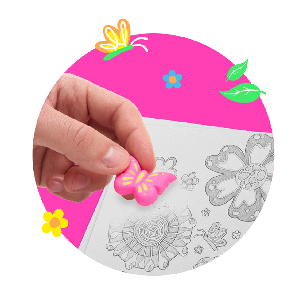 Trendhaus Radierer-Set Blume & Schmetterling
